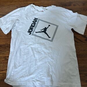 Jordan White Tee with Gray Jumpman Logo
